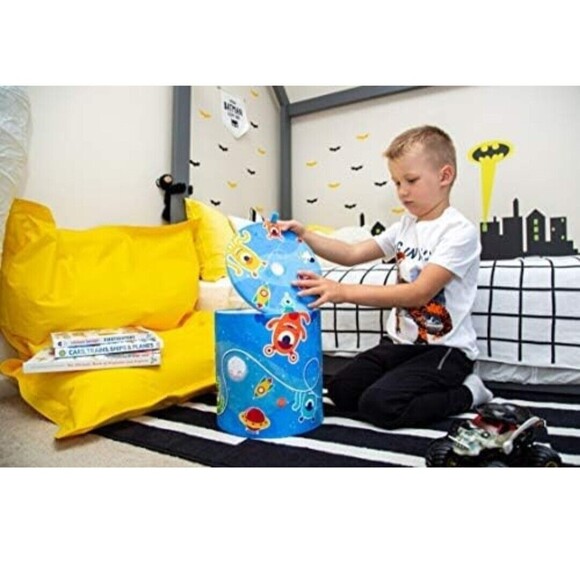 Kids Toy Storage Stool – Use As Baby/Kid Laundry Hamper or Toys Storage Box - Picture 4 of 9